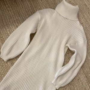 White sweater dress